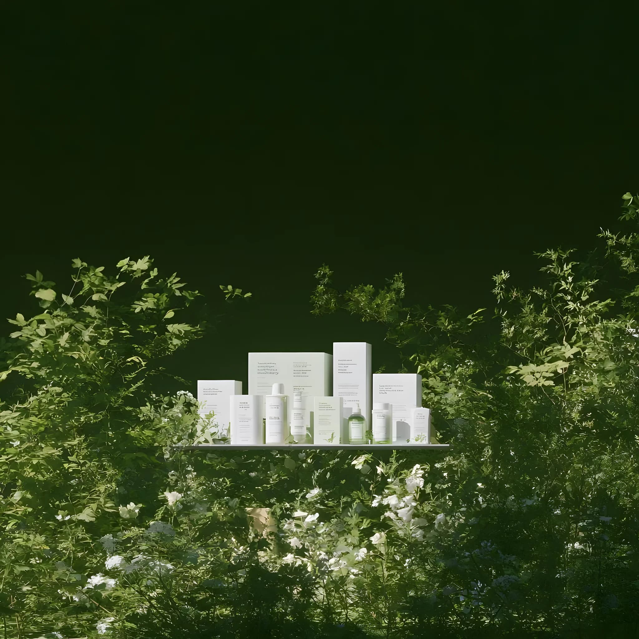 boxed product delivered onto a shelf in a garden